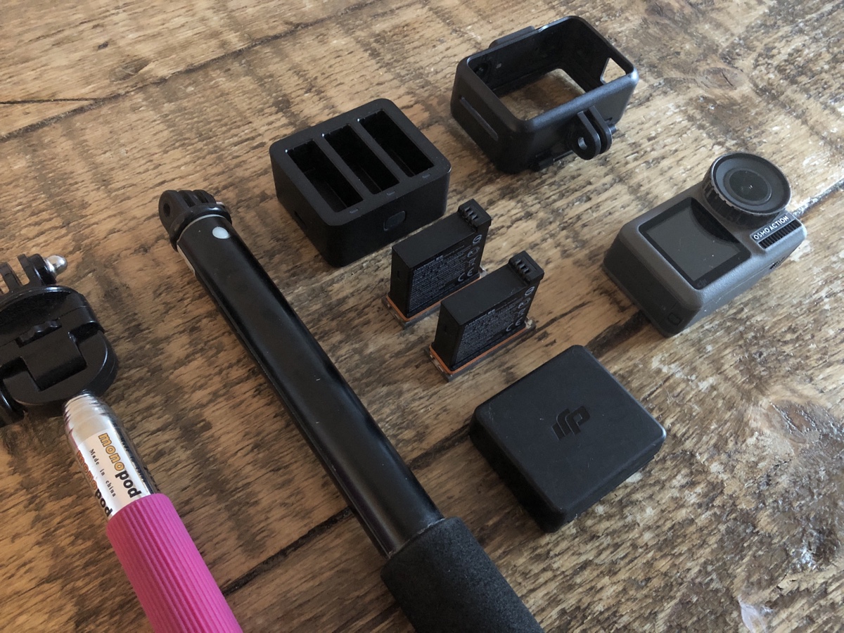 DJI Osmo Action Camera product review from a runners perspective -action pack and selfie sticks